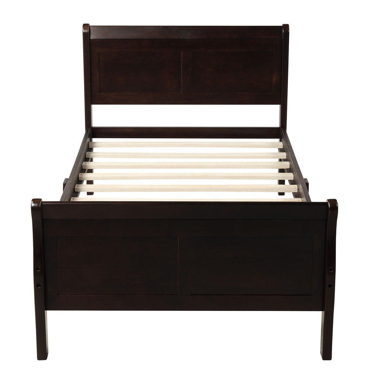 Platform Bed Frame Mattress Foundation Sleigh Bed With Headboard / Footboard / Wood Slat Suppor