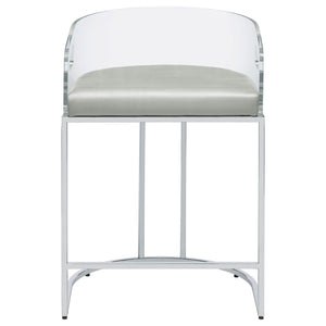 Thermosolis Clear Acrylic Counter Chair Chrome (Set of 2)