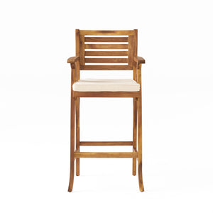 Barstool With Soft Curved Lines And Sturdy Frame (Set of 2) - Brown