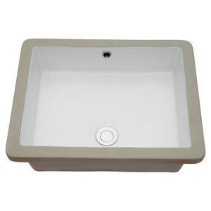 Modern Rectangular Undermount Bathroom Sink With Overflow Ceramic