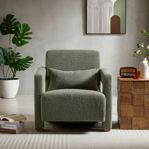 Sleek Right Angle Armrests Armchair with Ergonomic Lumbar Support