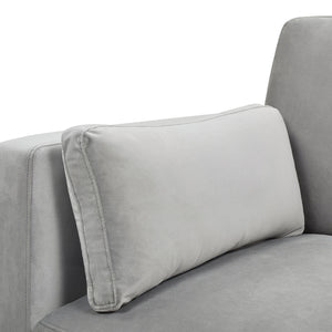Knox 36' Modern Farmhouse Arm Chair, Opal Grey Velvet