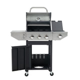 Propane Grill 3 Burner Stainless Steel Gas Grill with Side Burner