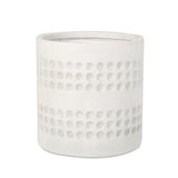 Antique white round planter