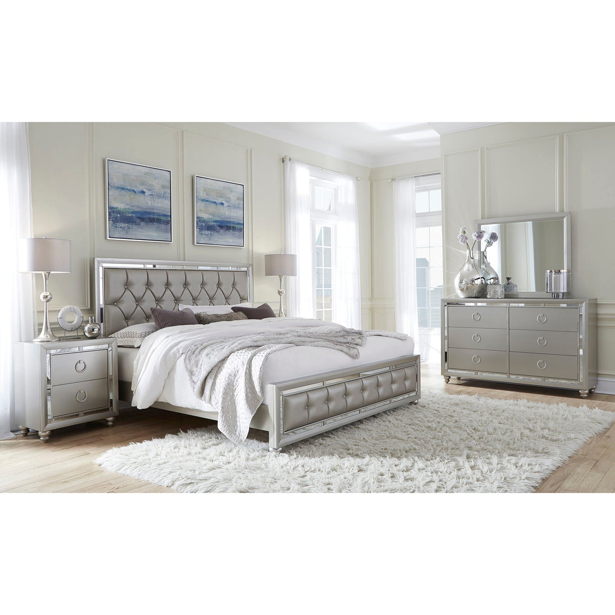 Chloe - Nightstand - Gemstone Silver