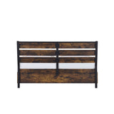 Rustic Oak & Black Finish King Bed with Storage