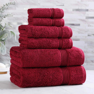 Heritage Egyptian Cotton Plush Heavyweight 6 Piece Towel Set - Egyptian Cotton Towel Set by Superior Brand