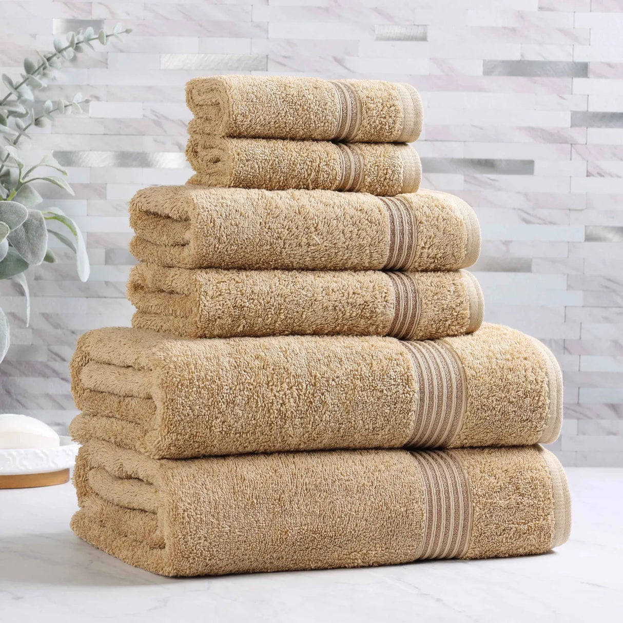 Heritage Egyptian Cotton Plush Heavyweight 6 Piece Towel Set