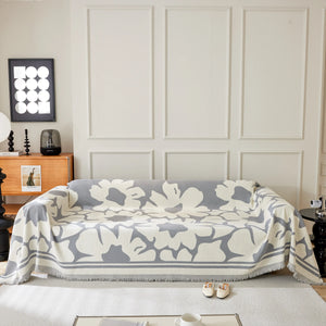 Chenille Floral Soft Thick Reversible Blanket Covers for Couch, Couch Protector Blanket Cover Sofa