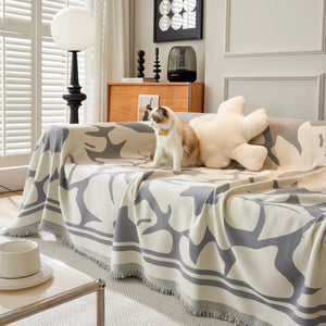 Chenille Floral Soft Thick Reversible Blanket Covers for Couch, Couch Protector Blanket Cover Sofa
