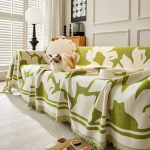 Chenille Floral Soft Thick Reversible Blanket Covers for Couch, Couch Protector Blanket Cover Sofa
