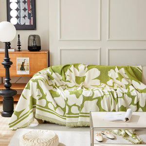 Chenille Floral Soft Thick Reversible Blanket Covers for Couch, Couch Protector Blanket Cover Sofa