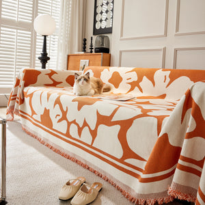 Chenille Floral Soft Thick Reversible Blanket Covers for Couch, Couch Protector Blanket Cover Sofa