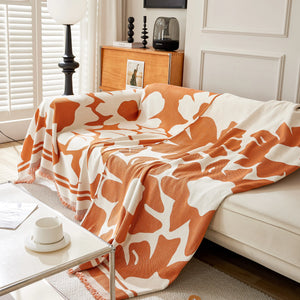 Chenille Floral Soft Thick Reversible Blanket Covers for Couch, Couch Protector Blanket Cover Sofa