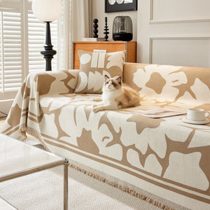 Chenille Floral Soft Thick Reversible Blanket Covers for Couch, Couch Protector Blanket Cover Sofa