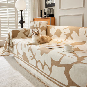 Chenille Floral Soft Thick Reversible Blanket Covers for Couch, Couch Protector Blanket Cover Sofa