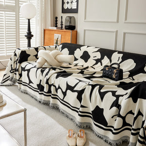 Chenille Floral Soft Thick Reversible Blanket Covers for Couch, Couch Protector Blanket Cover Sofa