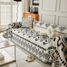 Boho Geometric Chenille Throw Sofa Cover Soft Textured Decorative Couch Blanket