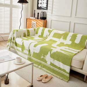 Chenille Abstract Soft Thick Reversible Oversized Couch Cover Blanket, Blanket on Sofa and The Couch