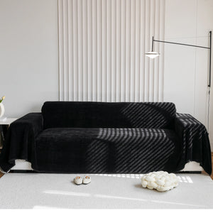 Chenille Thickened Solid Couch Blanket Throws, Reversible Couch Covers for Sectional Couches