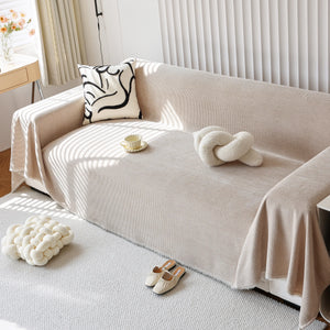 Chenille Thickened Solid Couch Blanket Throws, Reversible Couch Covers for Sectional Couches