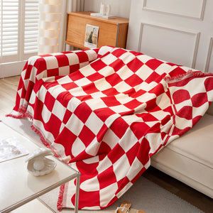 Chenille Plaid Couch Covers for Couches, Sectional Couch Covers, Stylish Sofa Throw Blanket