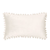 12''x20'' Velvet Pom-Pom lumbar support Throw Pillow | 7 Colors – Soft & Playful Ball Trim Design | Chic Lumbar & Accent Pillow | Insert Included