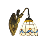 6" Tiffany Style LED Wall Lamp Mermaid Glass Bedroom Living Room Vanity Light