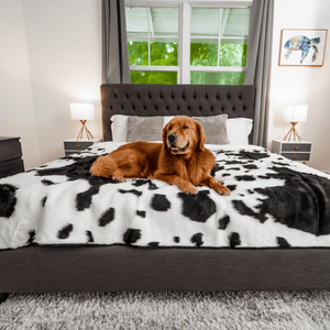 PupProtector™ Waterproof Throw Blanket - Black Faux Cowhide