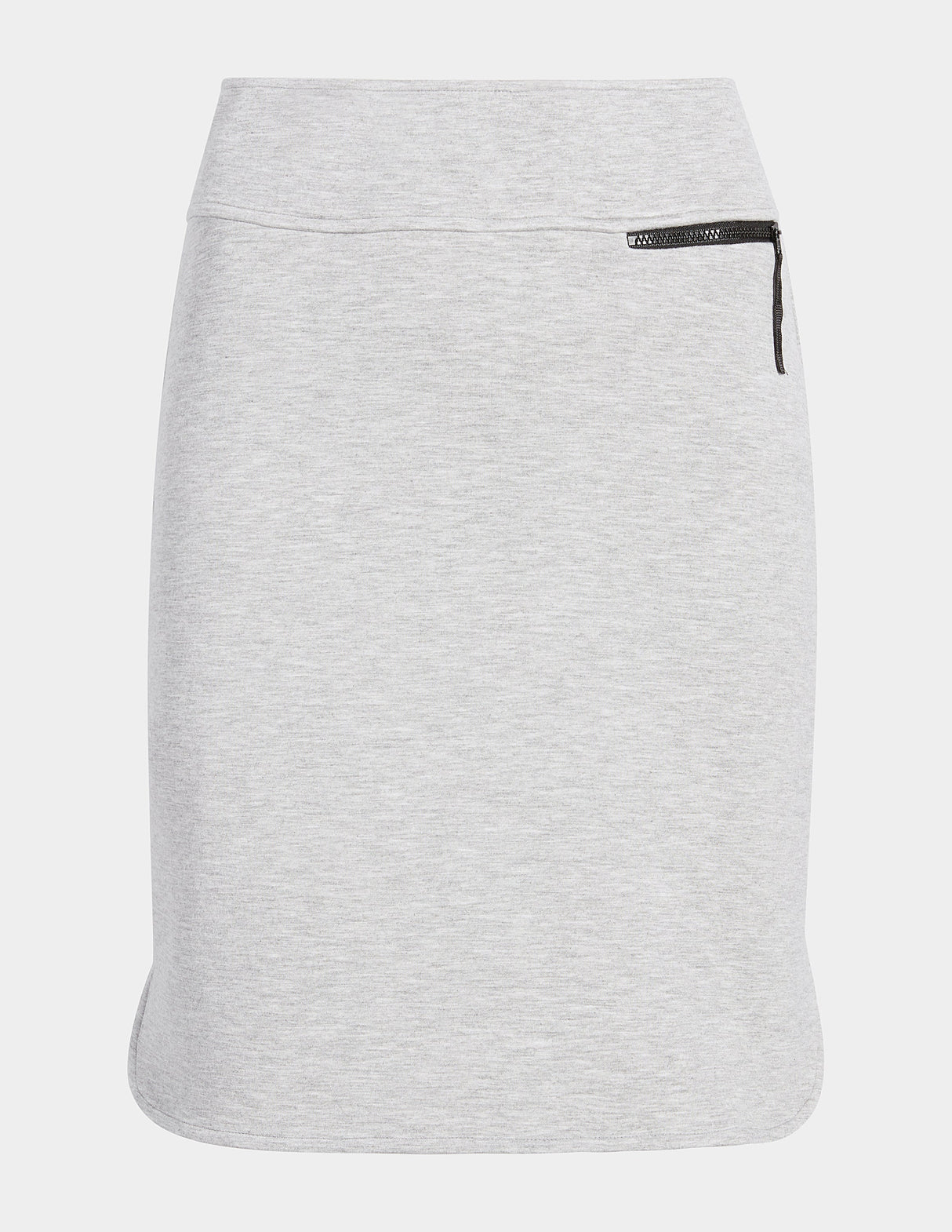 Zip-Back Banded-Waist Skirt