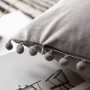 Pompoms Throw Pillows 18"x18", 12"x20" and 20"x20" pack of 2 throw pillows