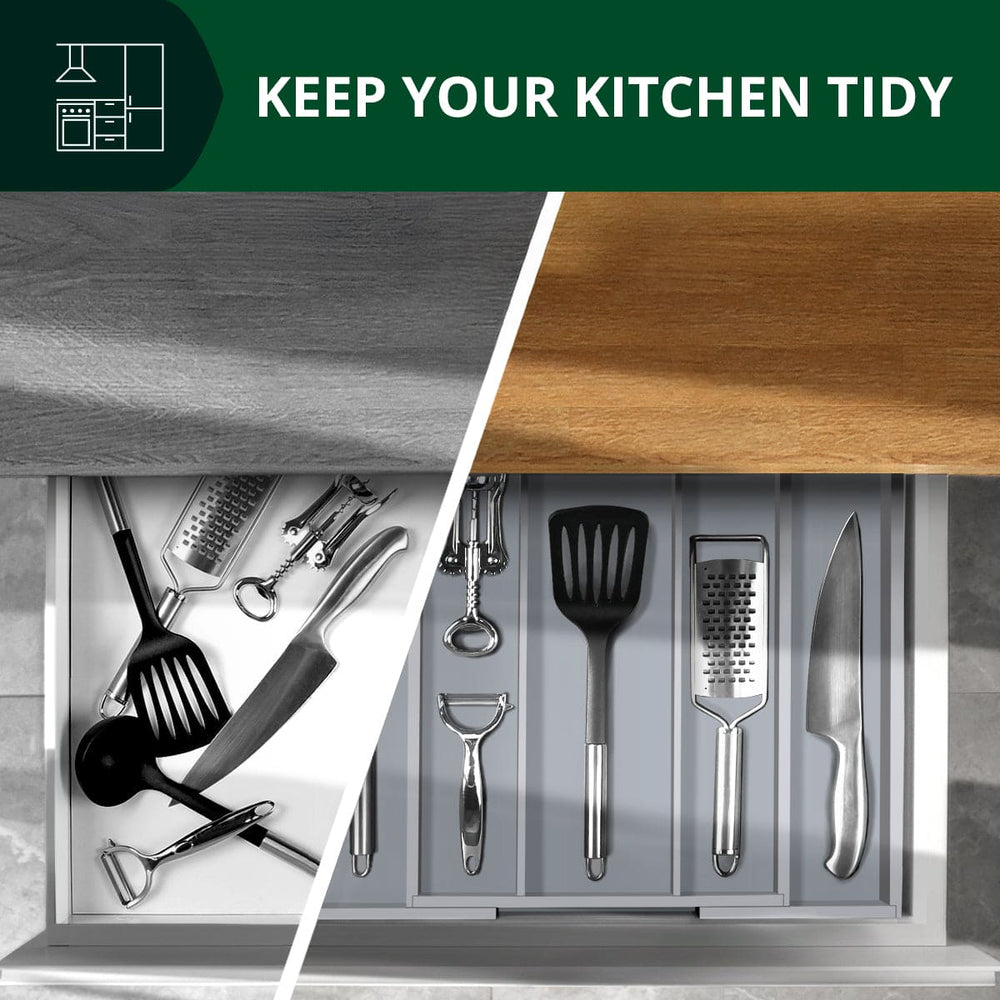 Utensil Drawer Organizer, Gray (5 Slots)
