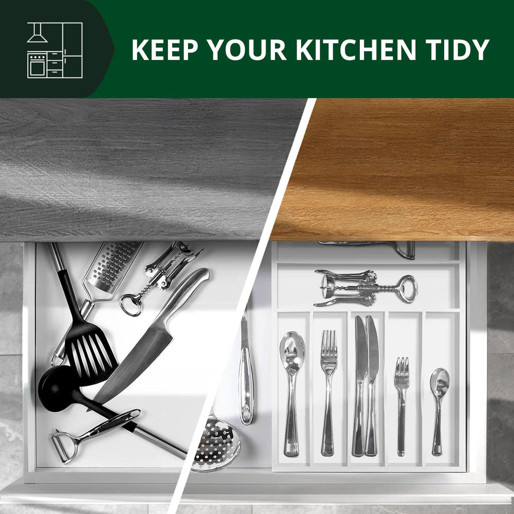Basic Silverware Drawer Organizer, White