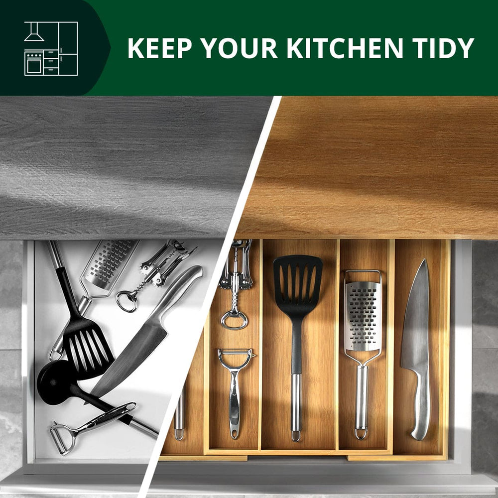 Utensil Drawer Organizer, Natural (5 Slots)
