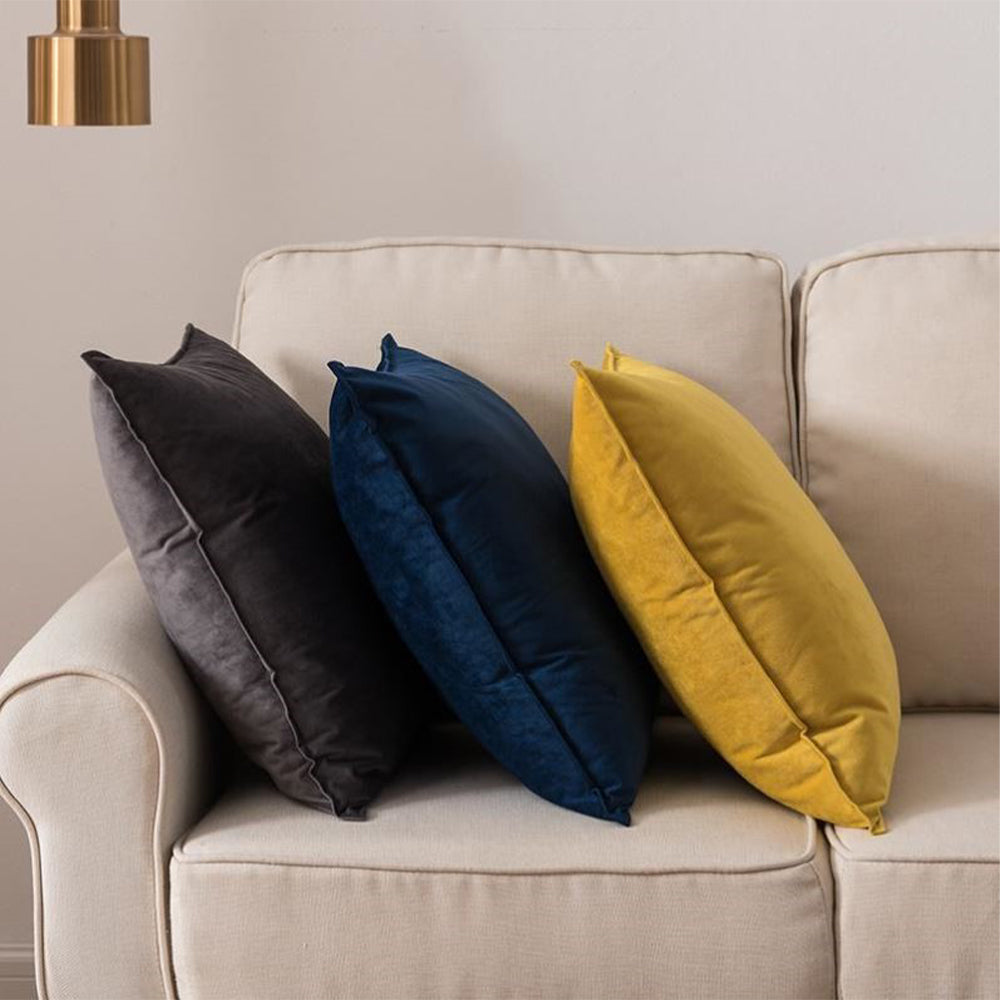 20''x20'' Luxe Velvet Throw Pillow  | 19 Colors – Soft & Elegant Piped Edge Design | Modern Couch & Bedroom Accent | Insert Included