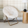 Saucer Chair Kids Chair with Faux Fur Cover