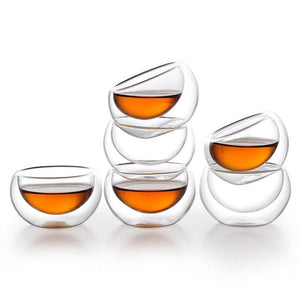 Tea set of tea pot with infuser + warmer and 6 double cups