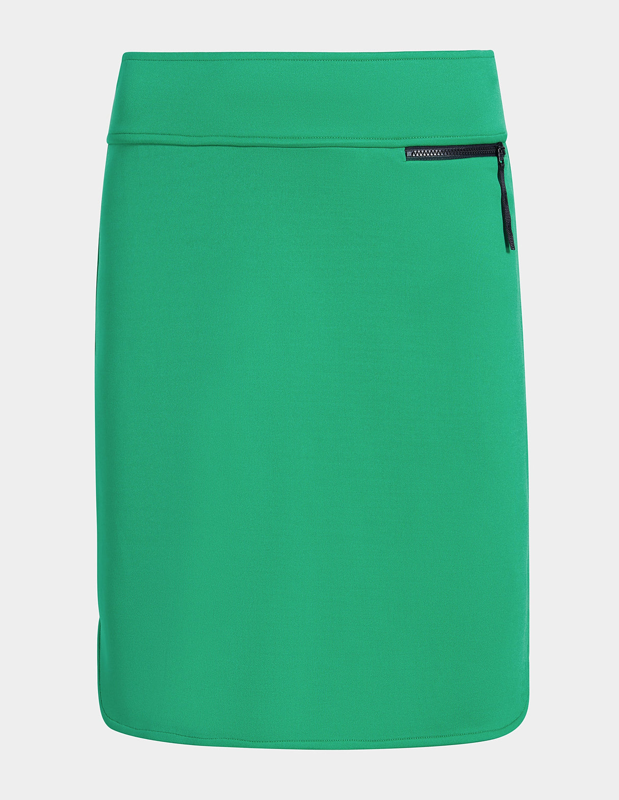 Zip-Back Banded-Waist Skirt
