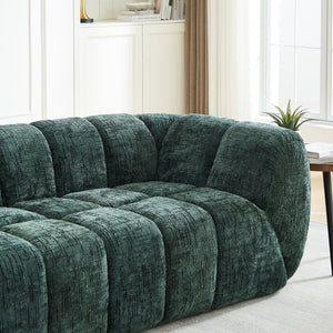 Quilted Cloud Sofa With Rounded Armrests And Piano Key Backrest Design