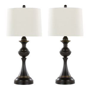 Montgomery 29" Contemporary Metal Table Lamp Set of 2 in Oil Rubbed Bronze
