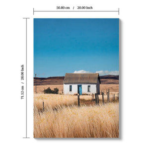 House Barn Picture Wall Art For Home Decor - Natural / Blue