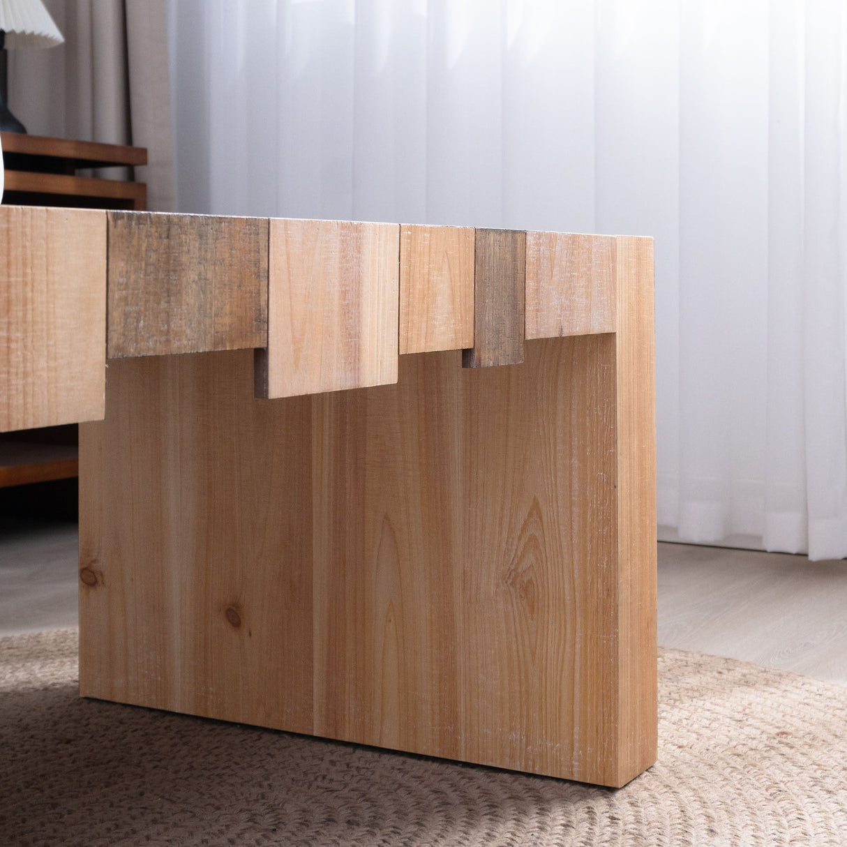 Modern Rustic Coffee Table – 48.2' Rectangular Center Table for Living Room