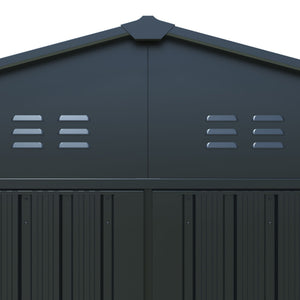 Outdoor Storage Shed, Garden Shed Backyard Utility Tool House Building With 2 Doors And 4 Vents For Car, Truck, Bike, Garbage Can, Tool, Lawnmower
