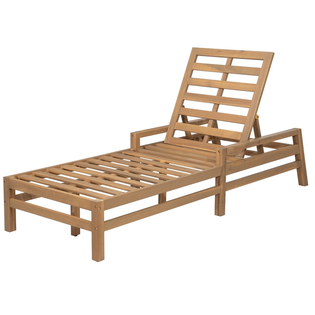 TREXM 5-Position Adjustable Outdoor Chaise Lounge Set of 2