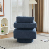 Stonewell Square Swivel Accent Chair with Open Back