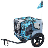 Outdoor Heavy Duty Collapsible Pet Bike Trailer with 16-Inch Wheels