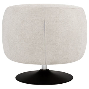 Dave Upholstered Barrel Back Swivel Club Chair Beige