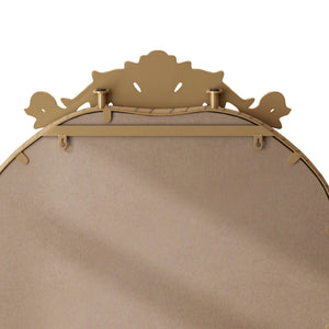 Full Body Arched Mirror With Vintage Carved Applique