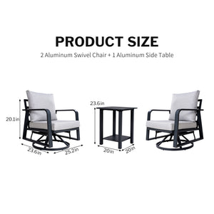 FR Two Swivel Chairs + One Side Table