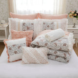 9 Piece Cotton Percale Comforter Set Blush